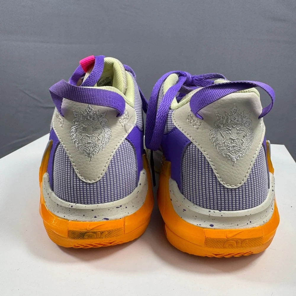 Nike LeBron 19 Low Kids 6.5Y Purple Orange DQ8650-101 Basketball Sneakers
